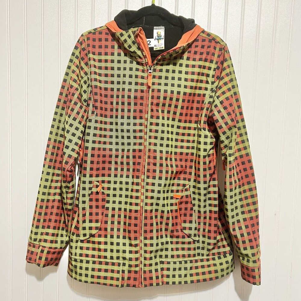 Burton Dryride  Men’s Size XL Yellow and Red Plaid Ski And Snowboard Jacket